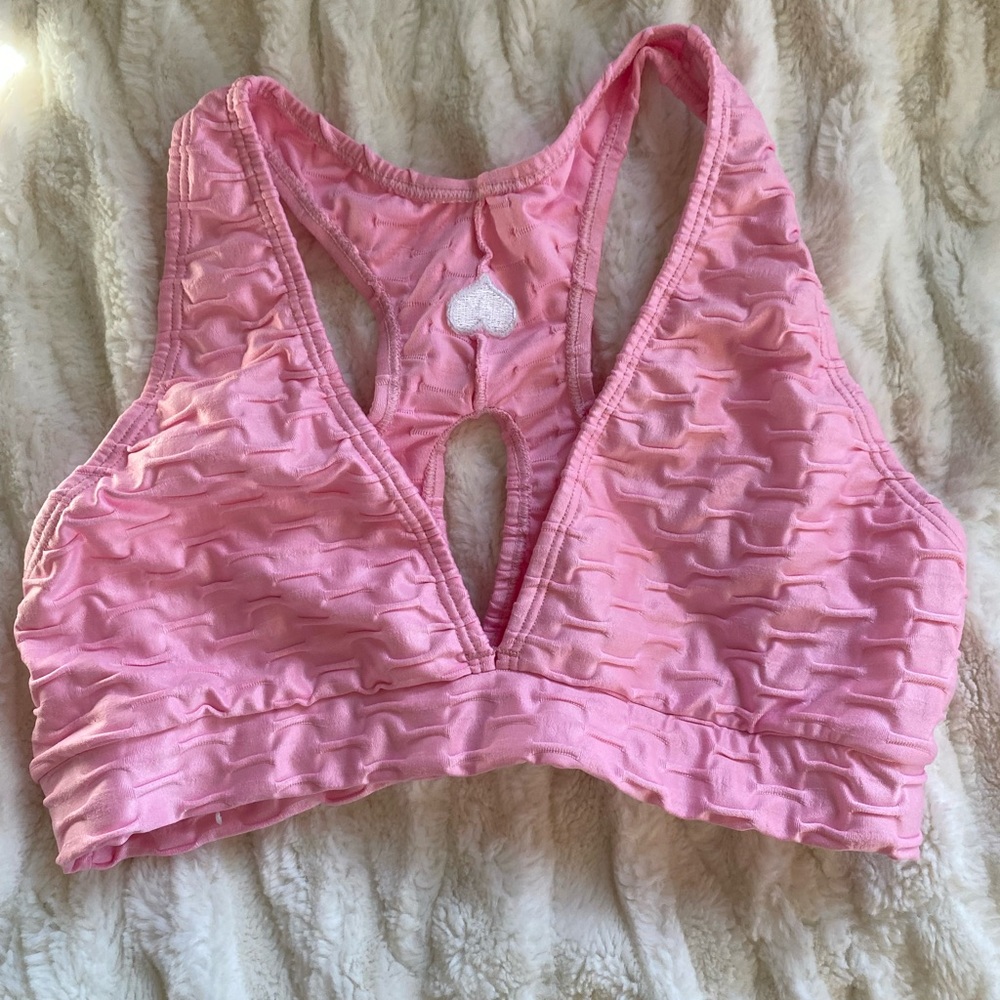 Booty by Brabants V Neck Sports Bra - Pink Chrome